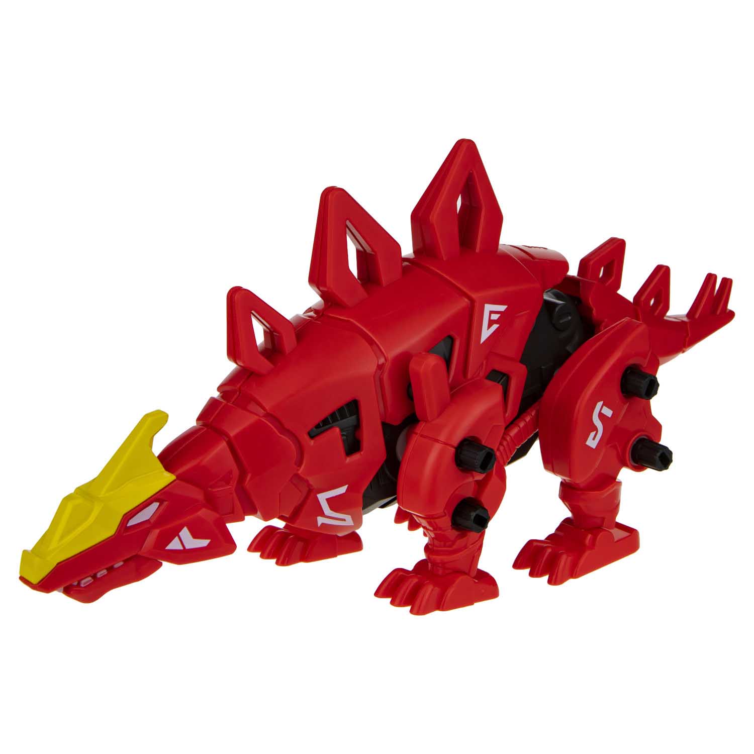 Купить Робо-стегозавр, красный, 49 деталей, коробка 28*8*21 см, движение, звук, Конструктор 1Toy Робо-стегозавр, 49 деталей 28*8*21 см,