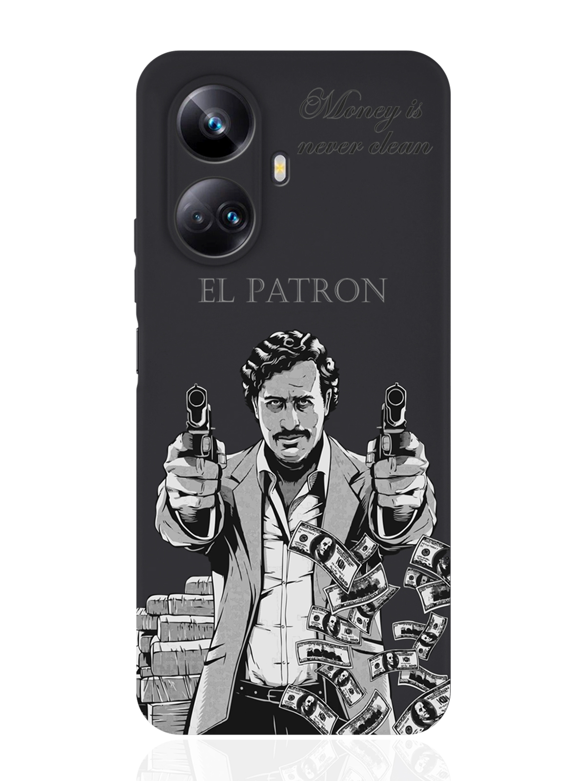 

Чехол MustHaveCase для Realme 10 Pro El Patron Pablo Escobar/Пабло Эскобар черный, Серый;черный