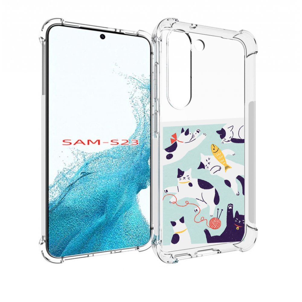 

Чехол MyPads коты-с-клубками для Samsung Galaxy S23, Прозрачный, Tocco
