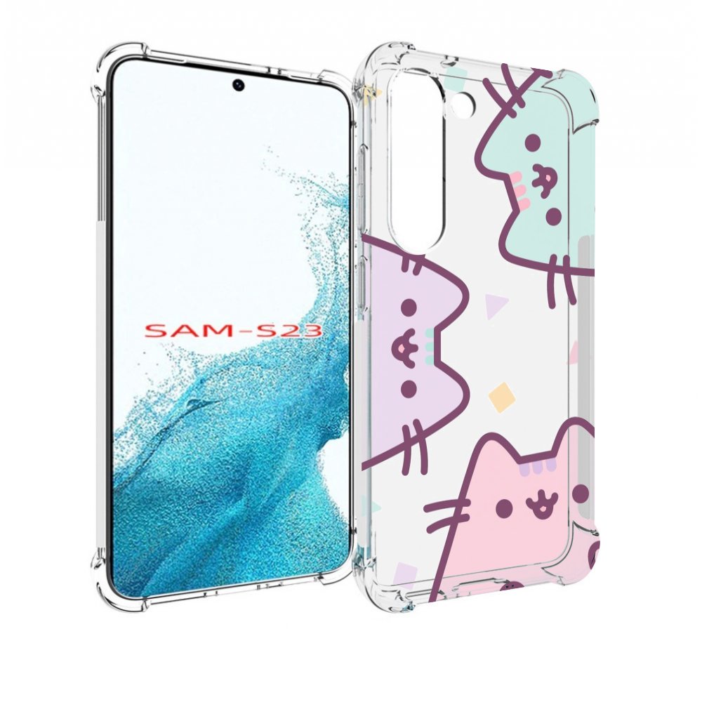 

Чехол MyPads котики зеленый фиолетовый розовый женский для Samsung Galaxy S23, Прозрачный, Tocco