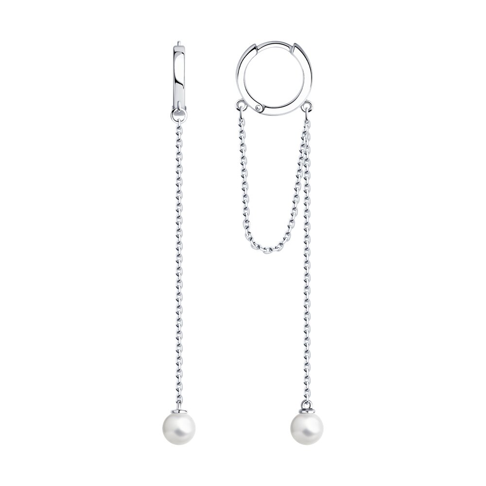 

Серьги подвески из серебра SOKOLOV 94025301, керамика, 94025301