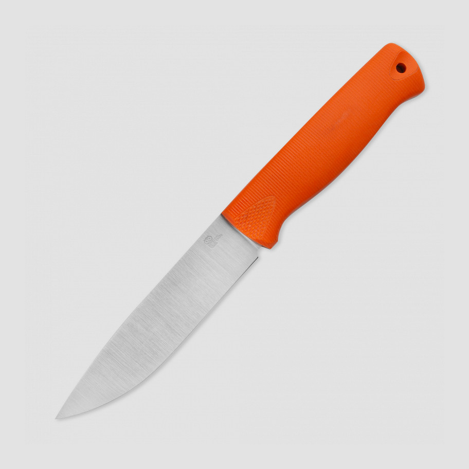 Нож с фиксированным клинком OWL KNIFE, Otus, длина клинка 12 см, сталь N690, оранжевый