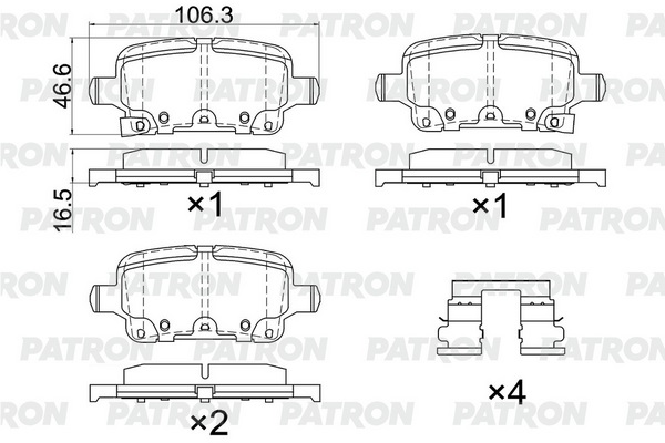 

Колодки тормозные дисковые зад. CHEVROLET Bolt / Cruze / Malibu / Volt 16- PATRON PBP290