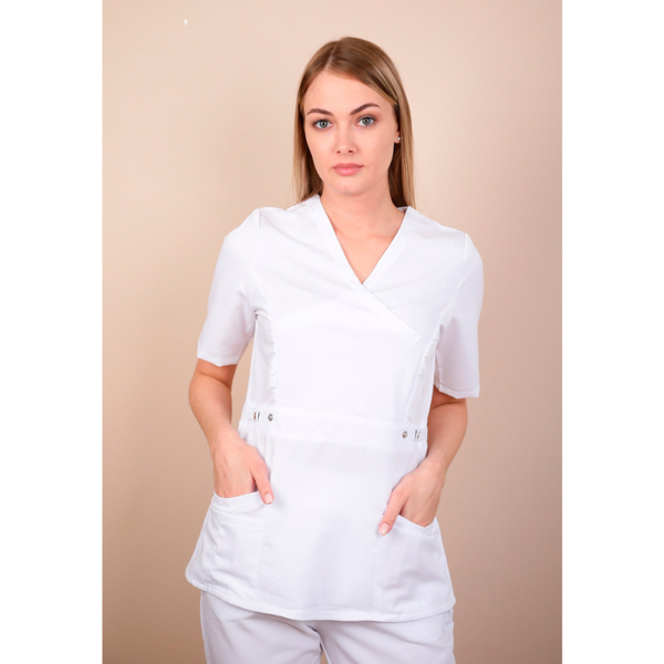 

Блуза медицинская женская Mariita MA574-WHT белая 42 RU, Белый, MA574-WHT