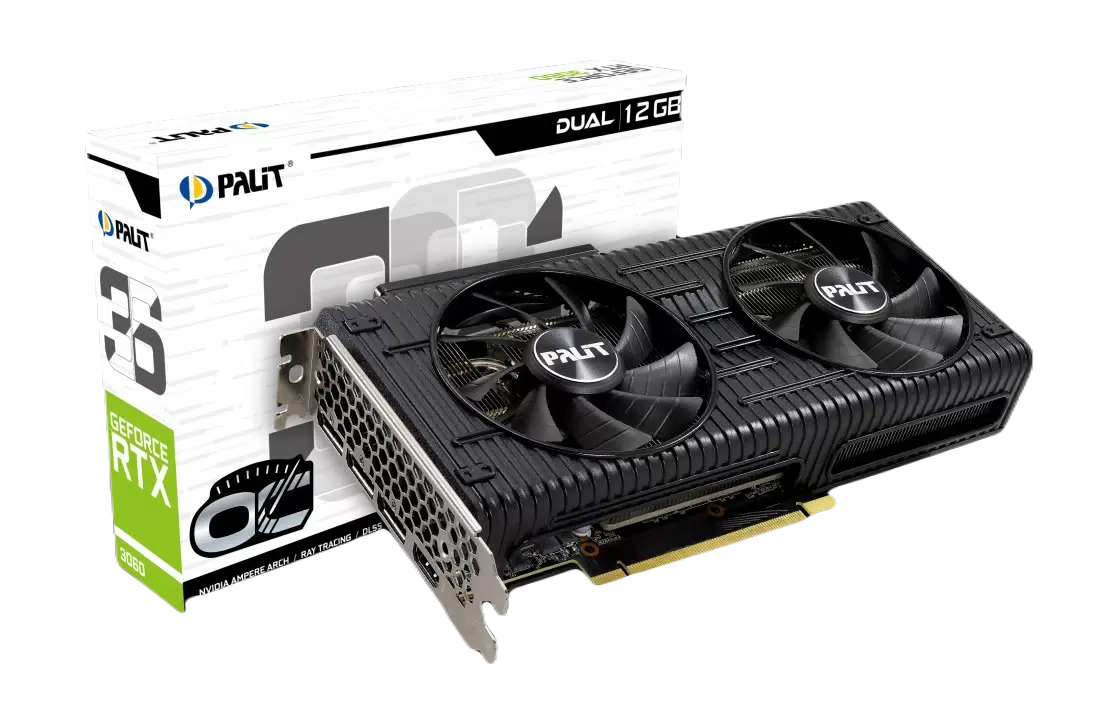 

Видеокарта Palit NVIDIA GeForce RTX 3060 DUAL OC LHR (NE63060T19K9-190AD), Черный, GeForce RTX 3060 DUAL OC LHR