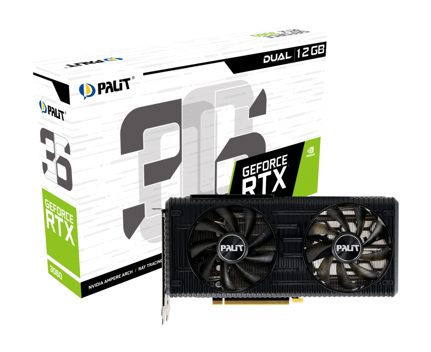 Видеокарта Palit NVIDIA GeForce RTX 3060 DUAL (LHR) (NE63060019K9-190AD)