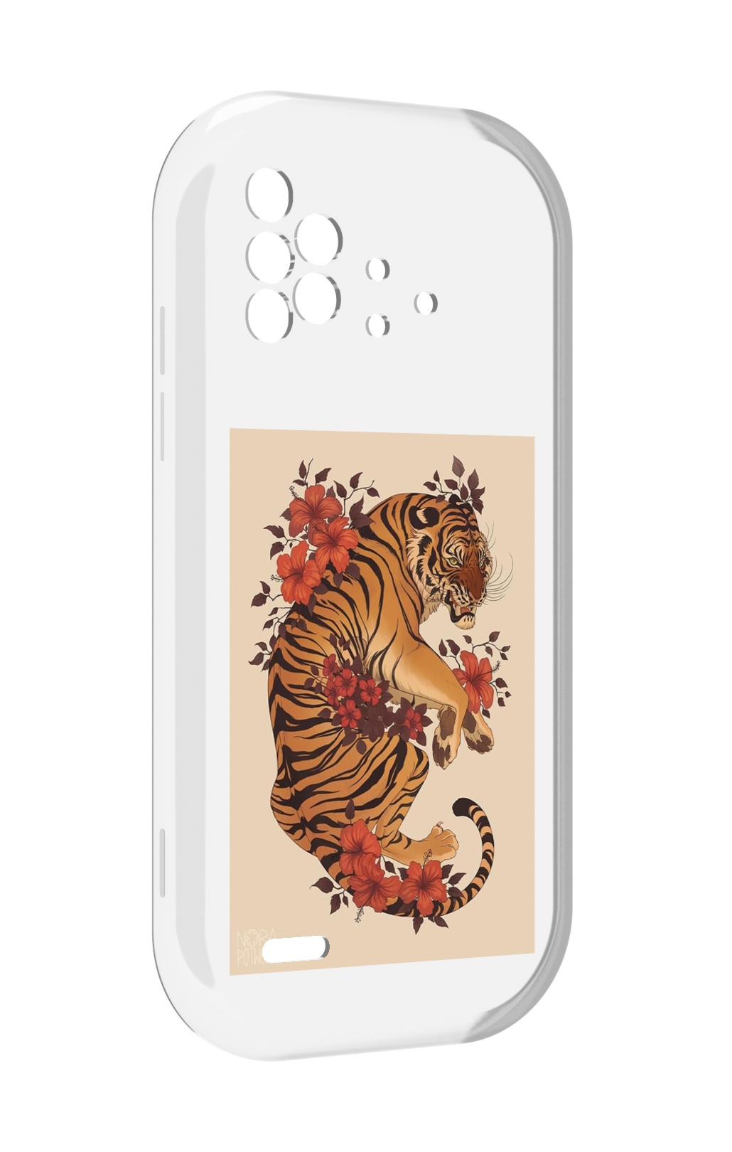 

Чехол MyPads злой-тигр-с-цветами для UMIDIGI Bison X10 / X10 Pro, Прозрачный, Tocco