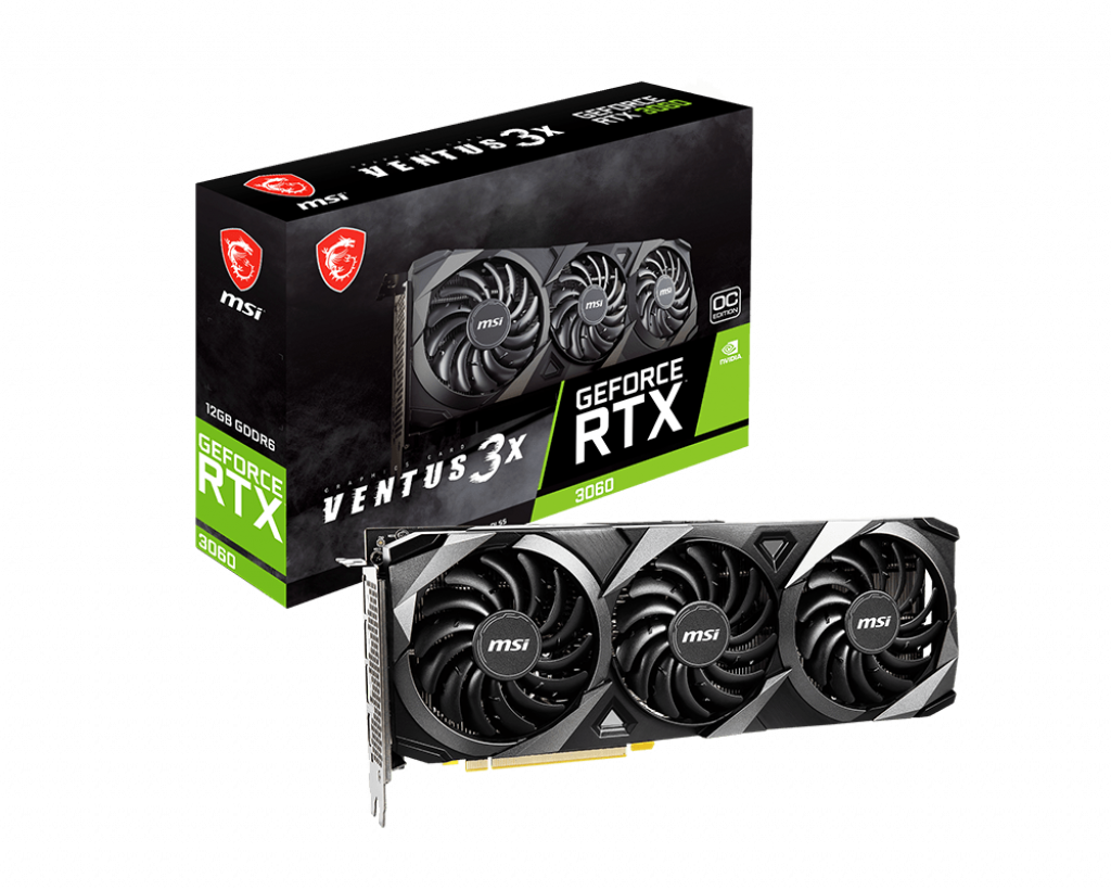 Видеокарта MSI NVIDIA GeForce RTX 3060 VENTUS 3X OC (LHR) (RTX 3060 VENTUS 3X 12G OC)