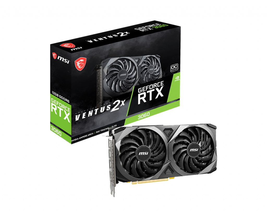 Видеокарта MSI NVIDIA GeForce RTX 3060 VENTUS 2X OC (LHR) (RTX 3060 VENTUS 2X 12G OC)