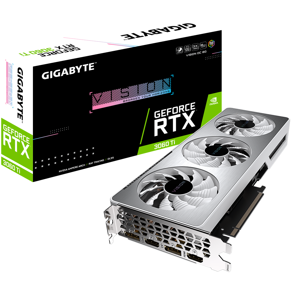 фото Видеокарта gigabyte nvidia geforce rtx 3060 ti vision oc (gv-n306tvision oc-8gd)