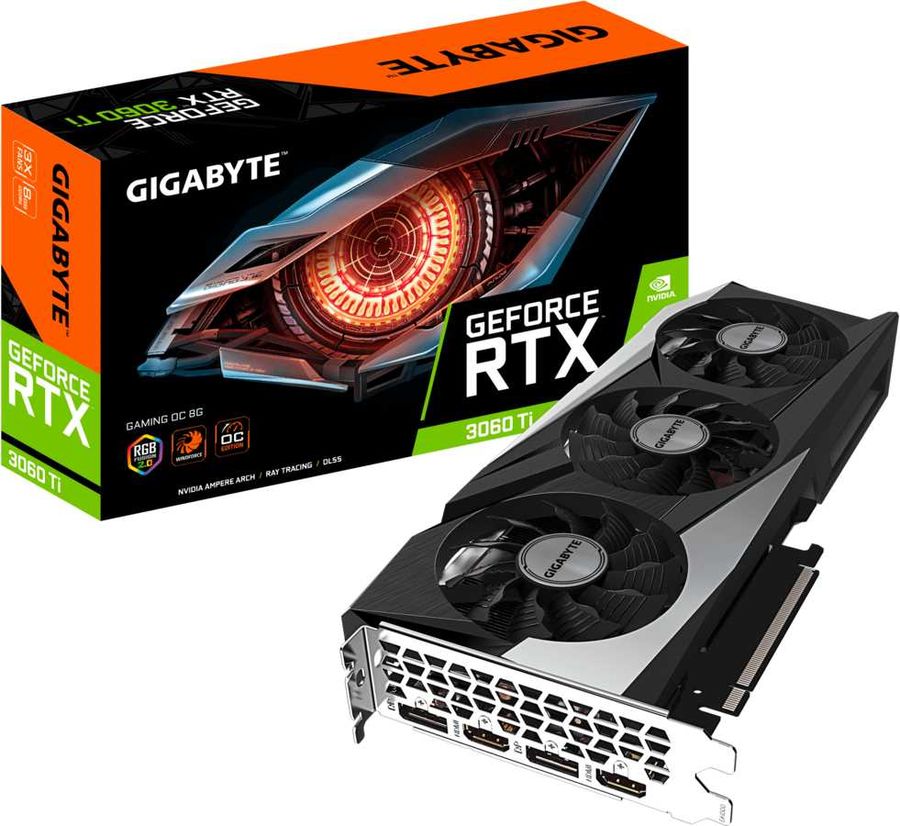 фото Видеокарта gigabyte nvidia geforce rtx 3060 ti gaming oc lhr rev1.0(gv-n306tgaming oc-8gd)