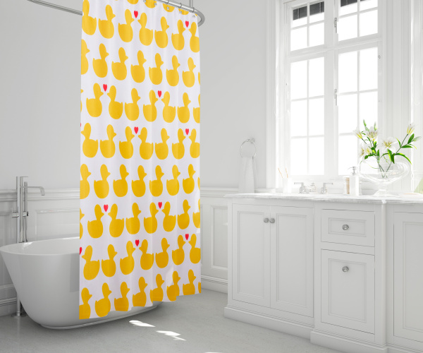 фото Штора для ванной 180х200 см bath duck желтый bacchetta