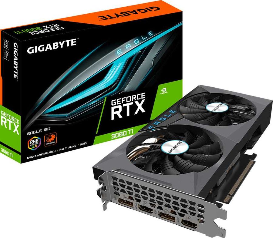 Видеокарта GIGABYTE NVIDIA GeForce RTX 3060 Ti EAGLE OC (LHR) (GV-N306TEAGLE-8GD)