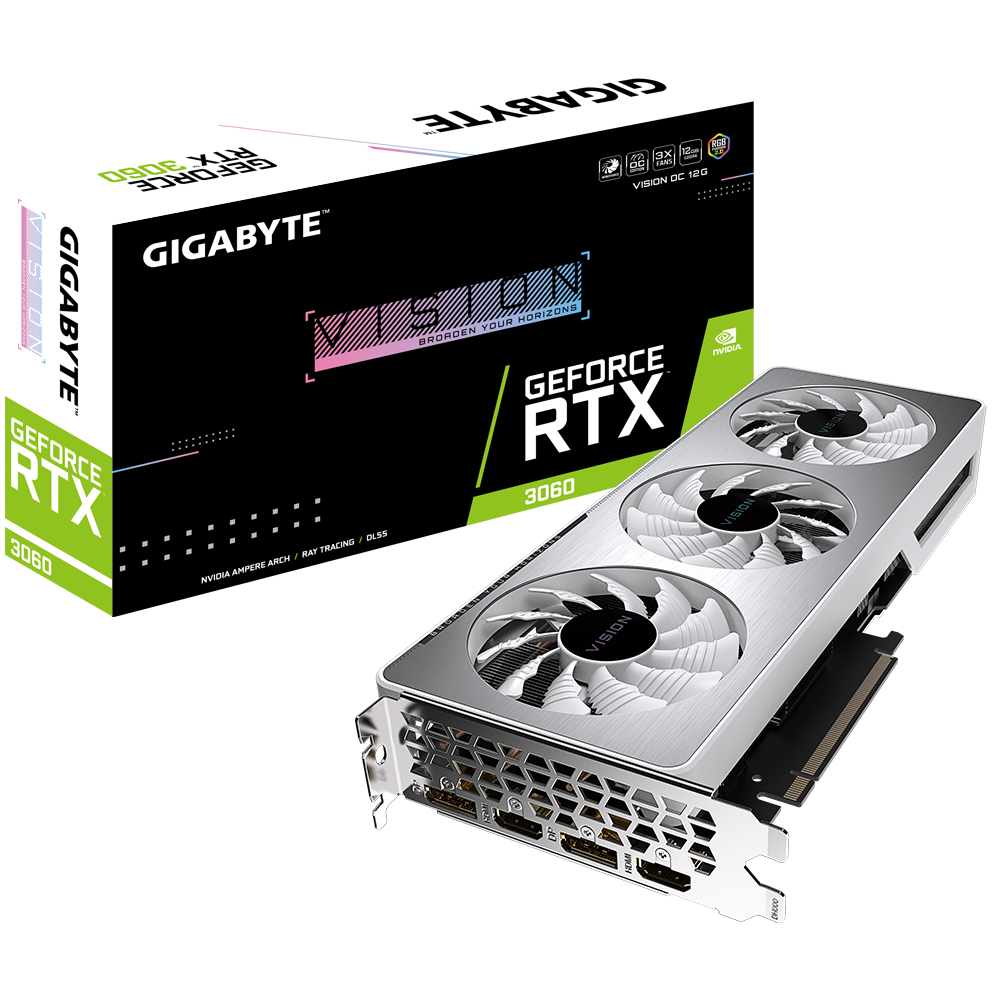 Видеокарта GIGABYTE NVIDIA GeForce RTX 3060 VISION OC (LHR) (GV-N3060VISION OC-12GD)