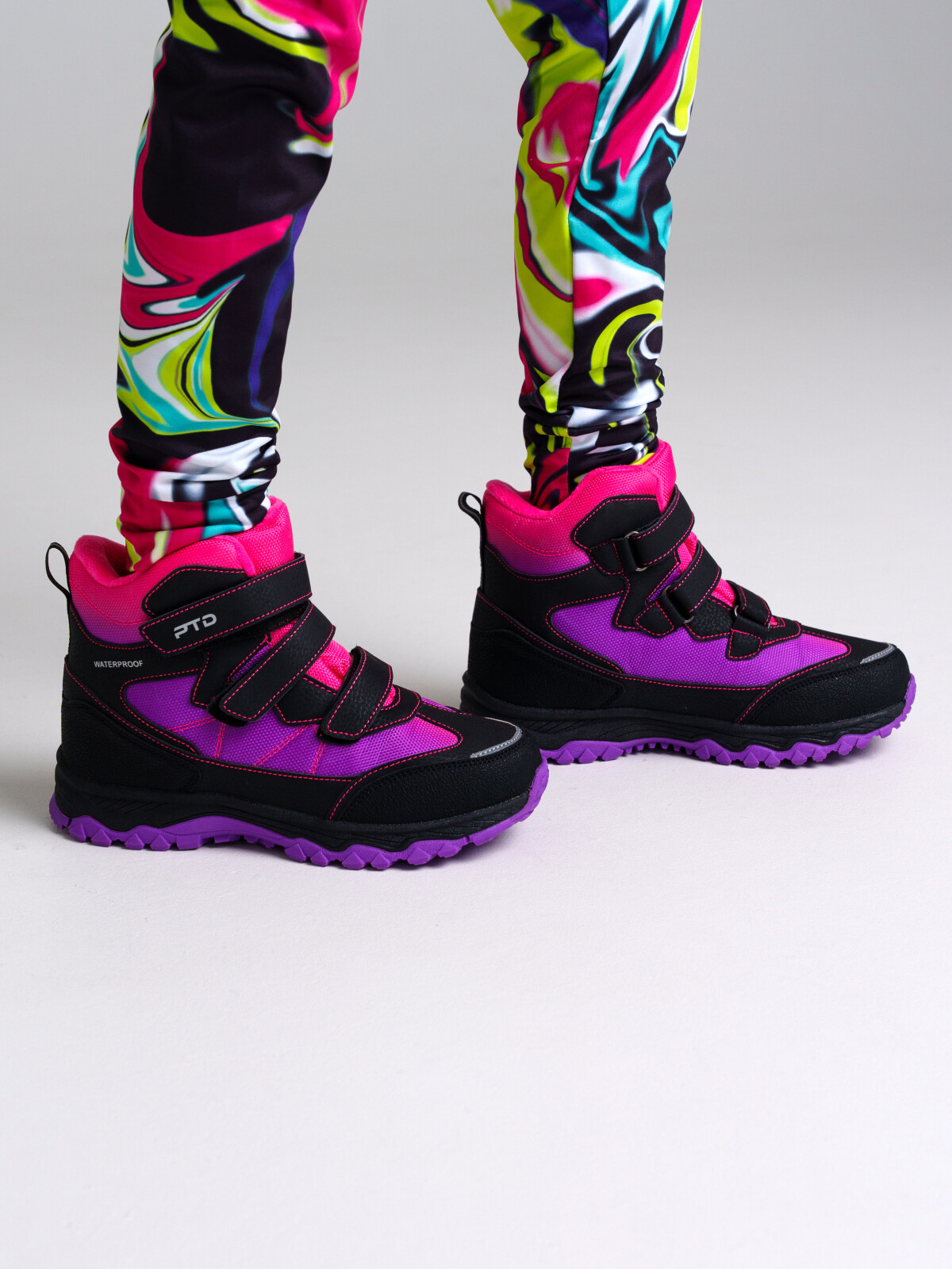 Ботинки для девочек PlayToday, черный,розовый,фуксия, 37