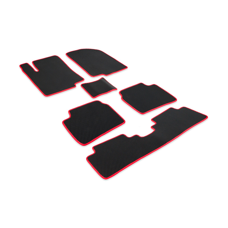 

Комплект ковриков в салон CellMat ЭВА на три ряда Хендай Гранд Санта Фе, черный-красный, Grand Santa Fe