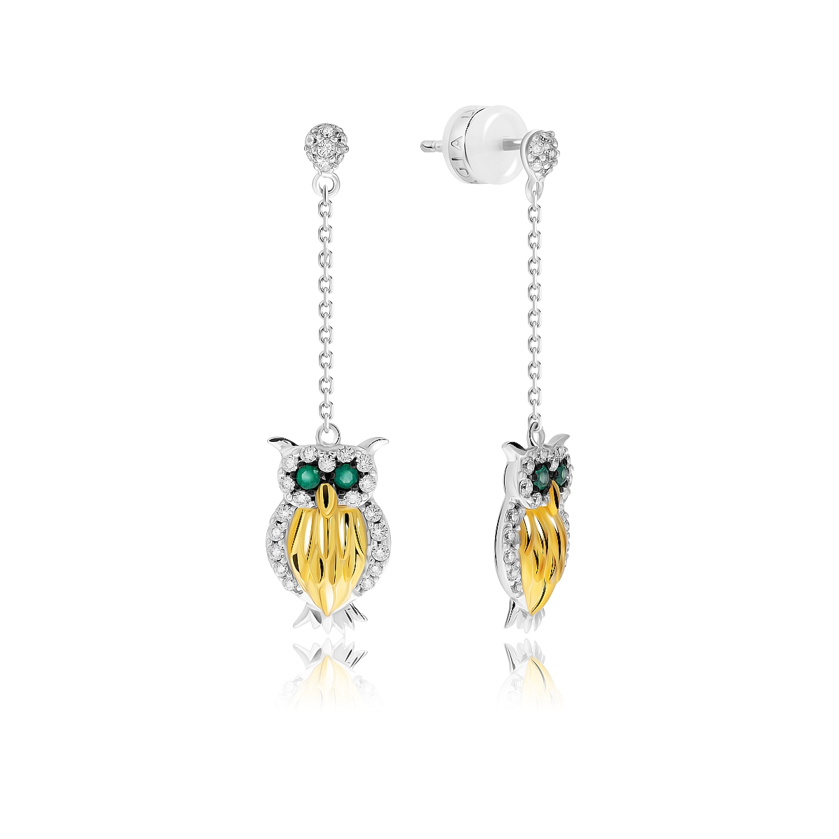 

Серьги подвески из серебра VALTERA 87661, циркон/шпинель нано, 087661