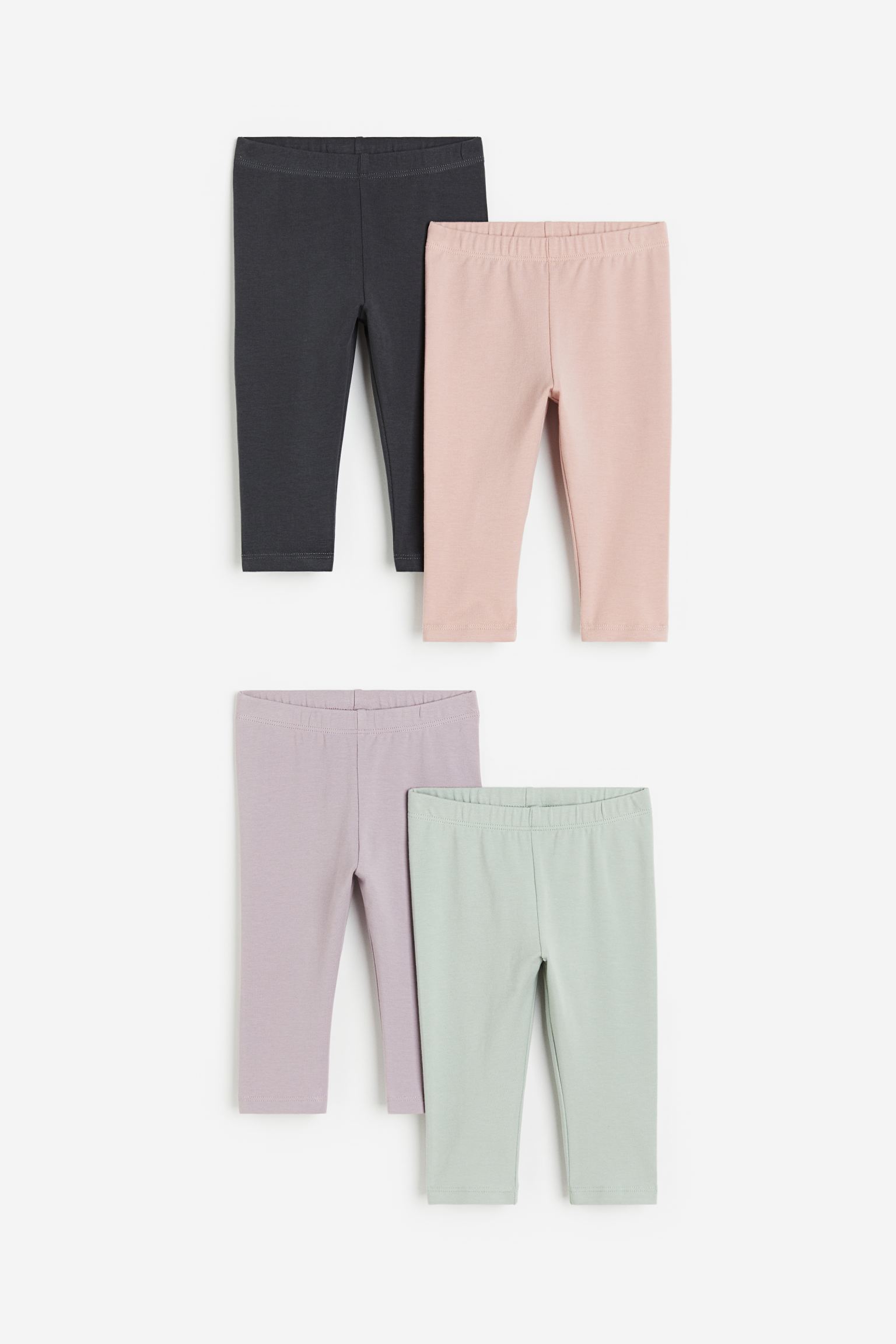 Набор из 4 брюк из джерси H&M 68 Пудрово-розовый/светло-зеленый (доставка из-за рубежа)