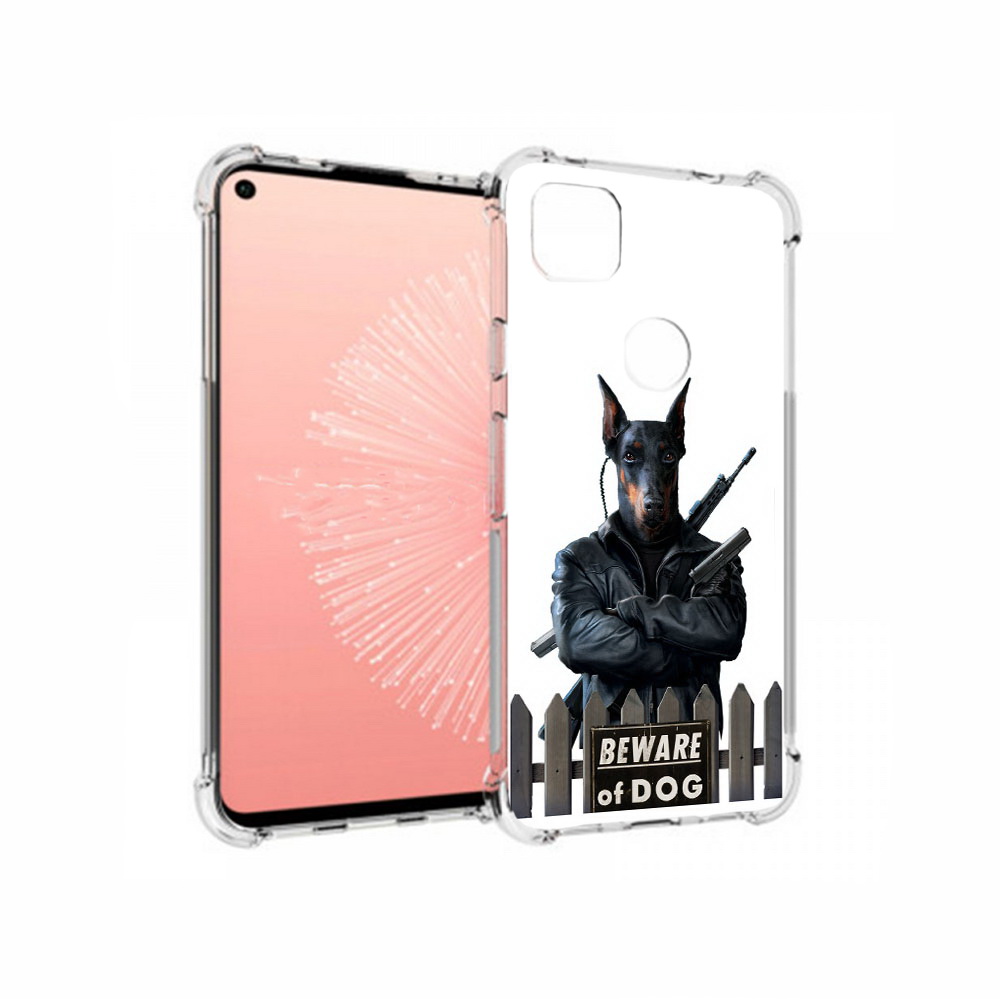 

Чехол MyPads Tocco для Google Pixel 4A доберман, Прозрачный, Tocco