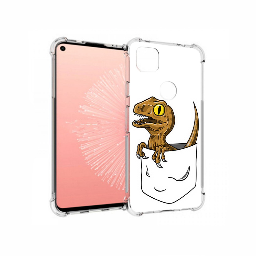 

Чехол MyPads Tocco для Google Pixel 4A динозавр в кармане, Прозрачный, Tocco