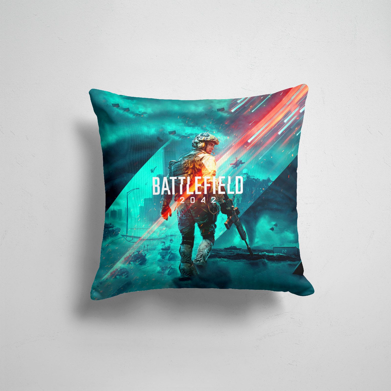 

Подушка декоративная 45х45см Геймерам BATTLEFIELD Баттлфилд 2042, Разноцветный