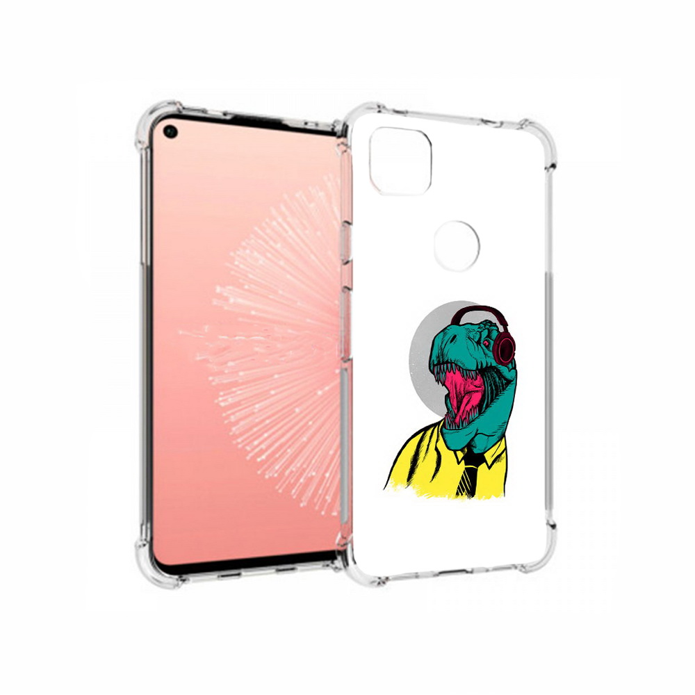

Чехол MyPads Tocco для Google Pixel 4A дино, Прозрачный, Tocco
