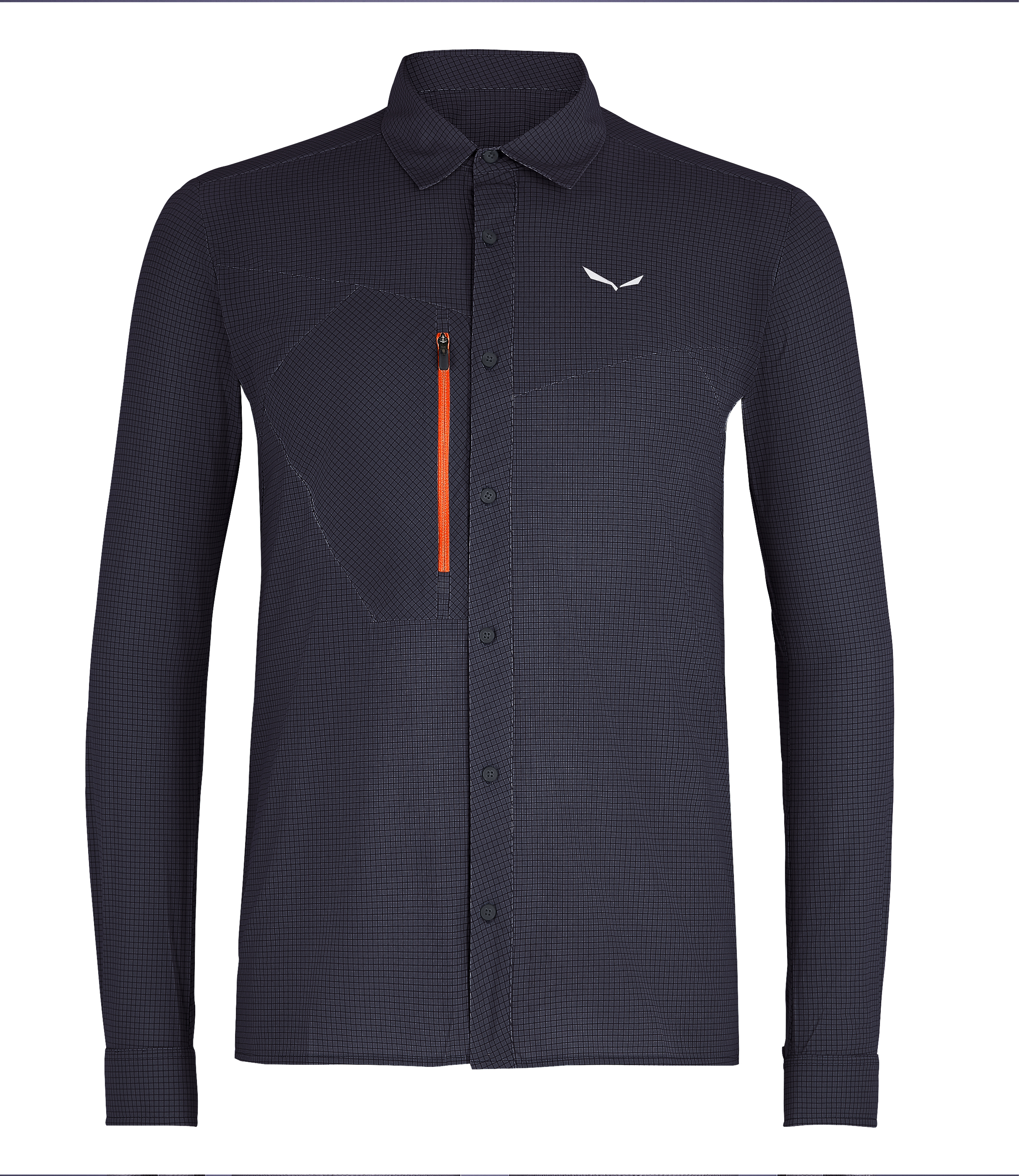 фото Рубашка salewa puez minicheck 2 dry m l/s, premium navy, xxl