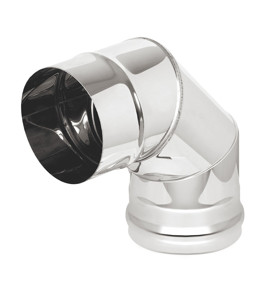 Колено нерж. (AISI 304/0,8мм) 90* 3-х секц. д.115 (200)