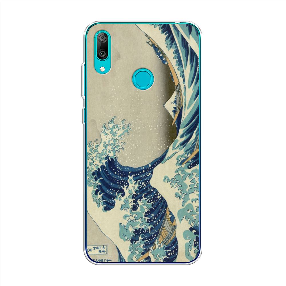 

Чехол Awog на Huawei Y7 2019 "Большая волна в Канагаве", Серый;синий;голубой, 68450-9