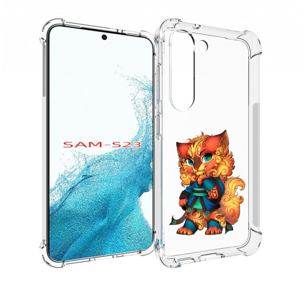 

Чехол MyPads золотой-кот для Samsung Galaxy S23, Прозрачный, Tocco