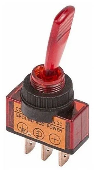 

Тумблер 12V 20А (3c) ON-OFF однополюсный с красной подсветкой Rexant