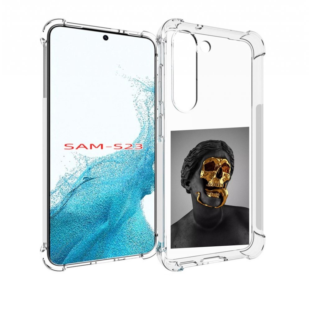 

Чехол MyPads золотой череп в статуе для Samsung Galaxy S23, Прозрачный, Tocco