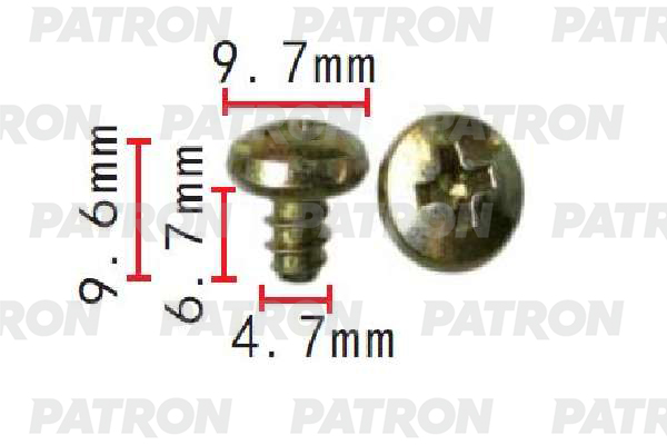 шуруп металлический patron арт p371440 Шуруп Металлический Audi,Seat,Skoda,Volkswagen Применяемость: Универсальный PATRON арт. P3