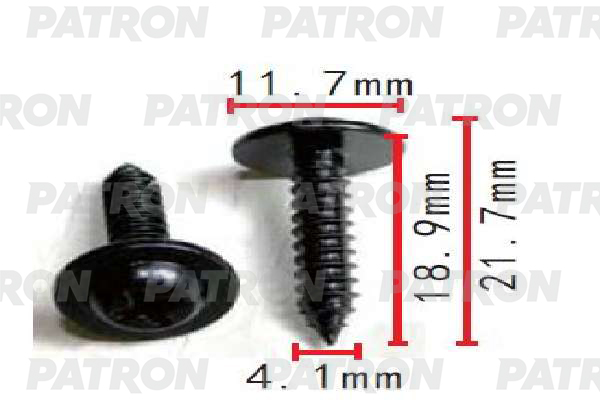 шуруп металлический patron арт p371440 Шуруп Металлический Ford Применяемость: Универсальный PATRON арт. P371496