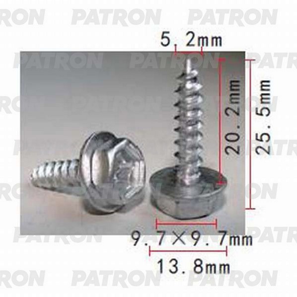 PATRON 'P371435 Шуруп металлический 10шт шуруп металлический ford применяемость универсальный patron арт p371496