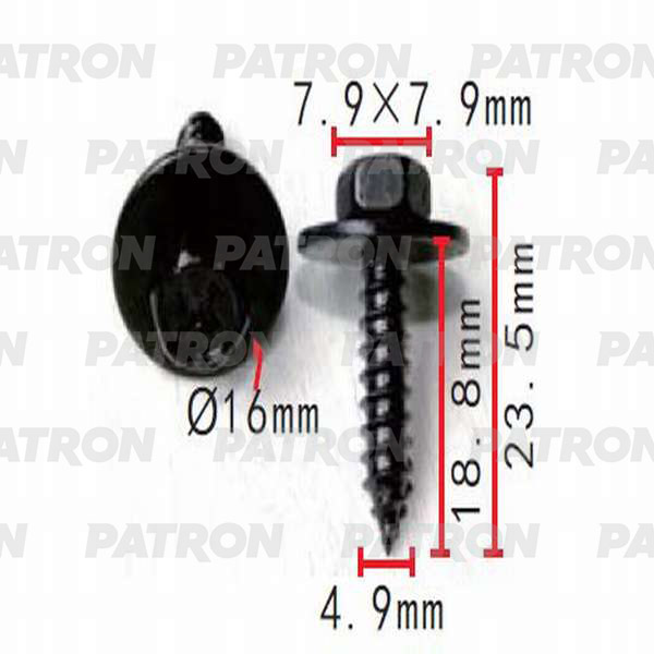 шуруп металлический patron арт p371440 Шуруп Металлический Hyundai,Kia Применяемость: Металлические Саморезы, Шурупы PATRON арт.