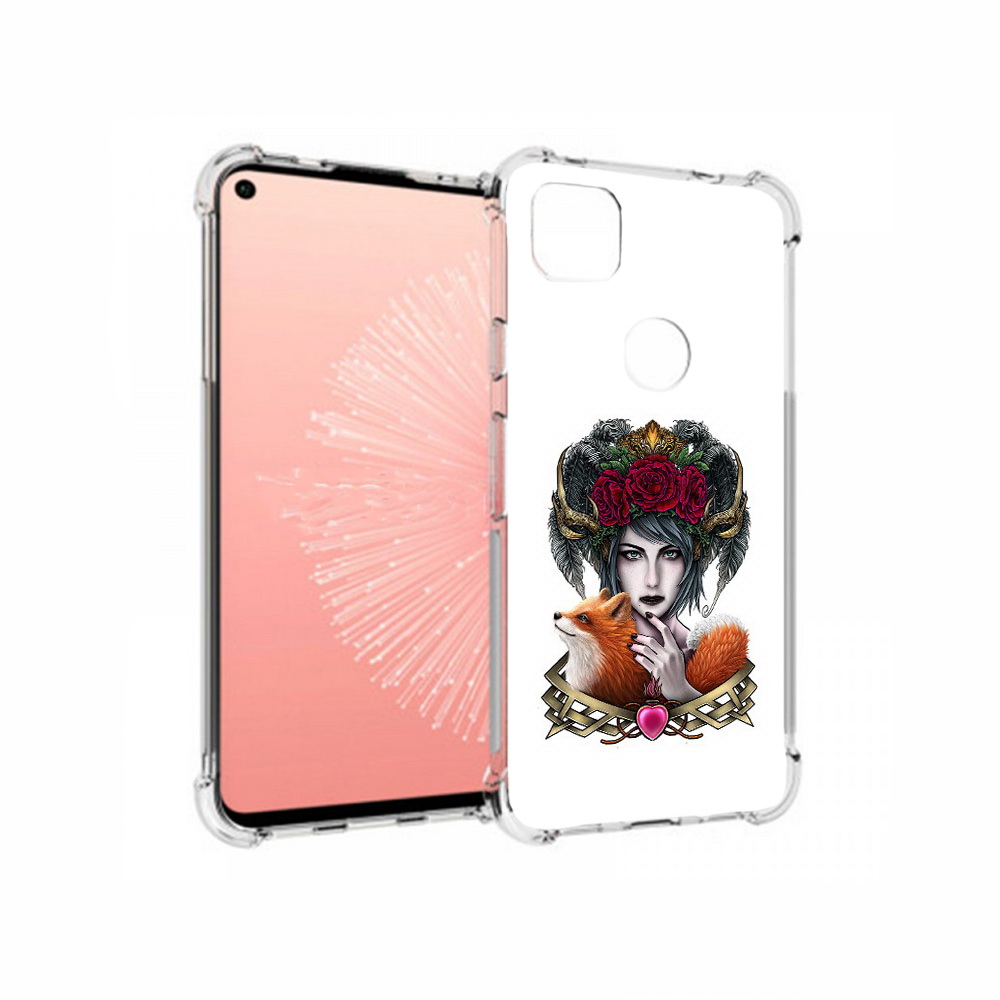 

Чехол MyPads Tocco для Google Pixel 4A девушка с лисой, Прозрачный, Tocco