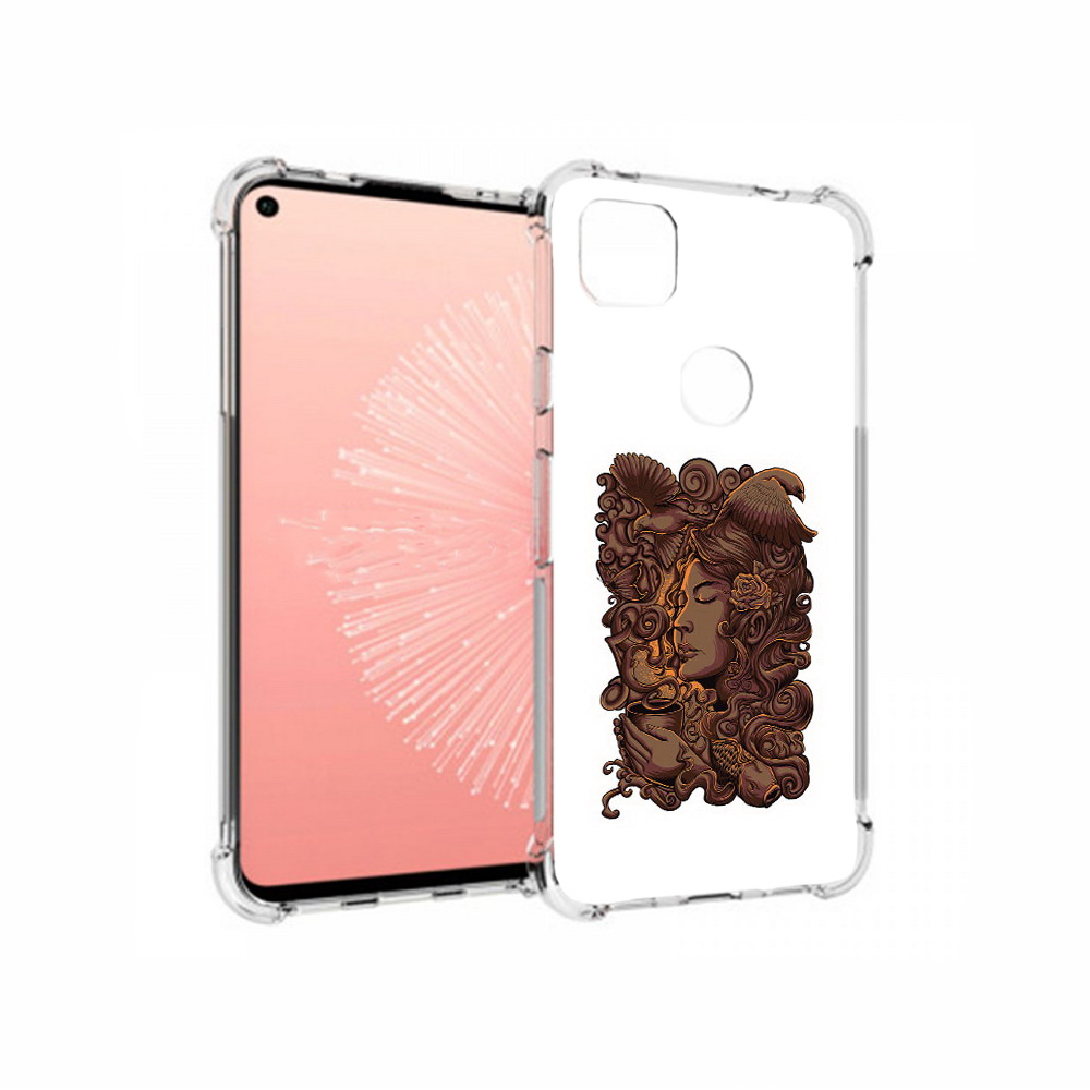 

Чехол MyPads Tocco для Google Pixel 4A девушка с длинными волосами абстракция, Прозрачный, Tocco