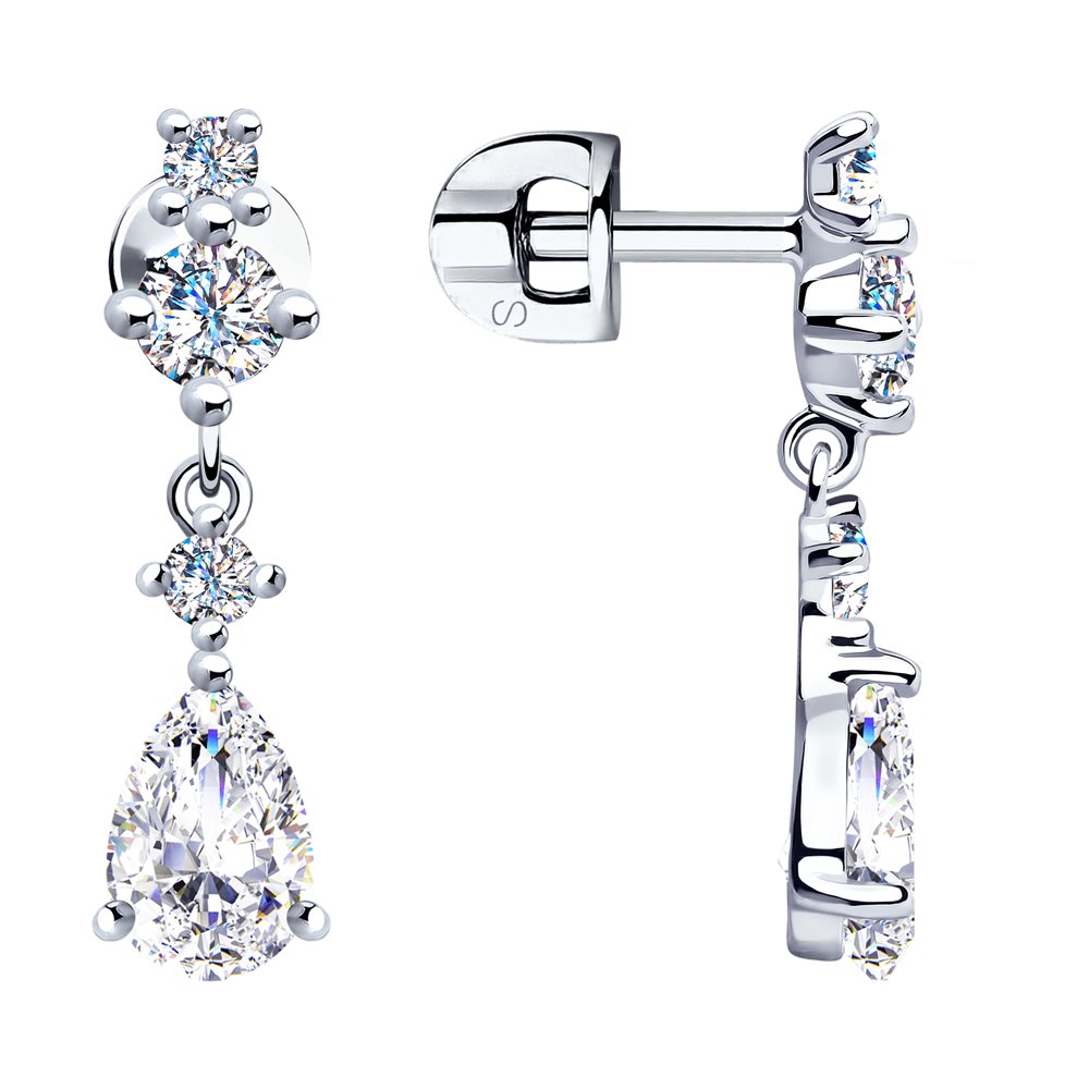 

Серьги из серебра с фианитом SOKOLOV 94023560, 94023560