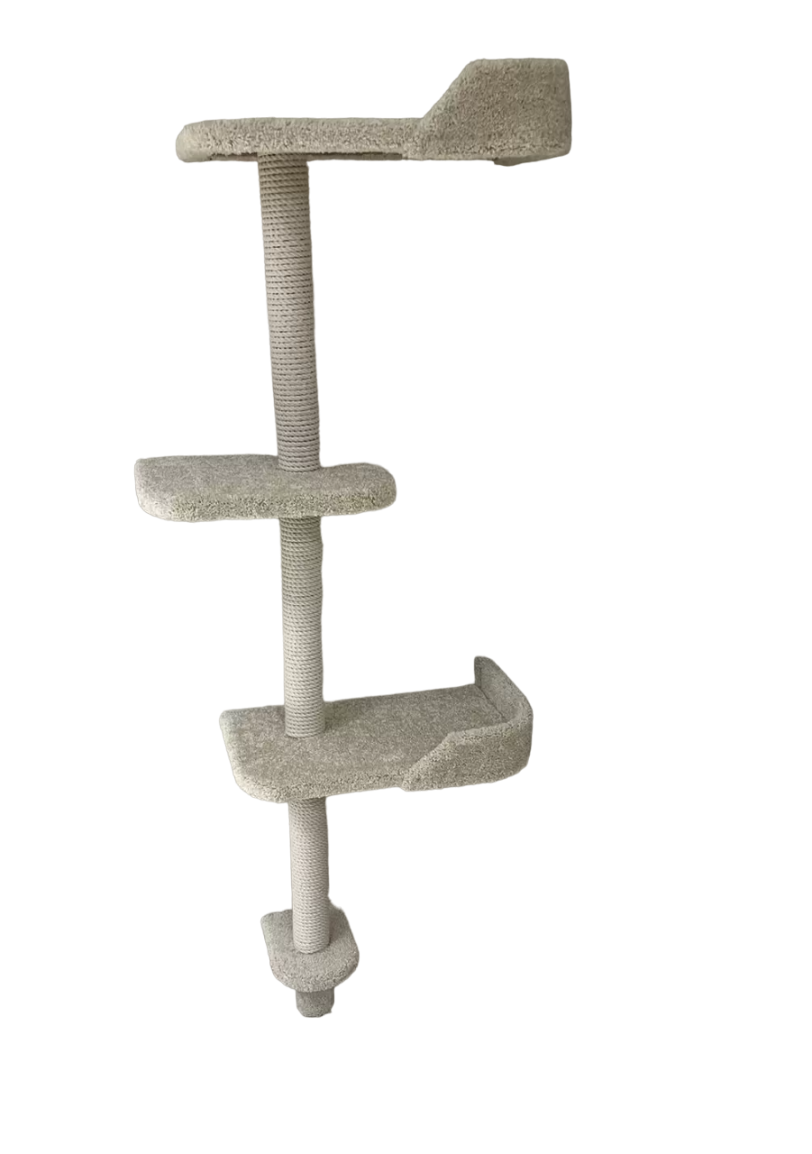 Комплекс для кошек Моя котя От винта, настенный, игровой, белый, ковролин, хлопок, 180 см