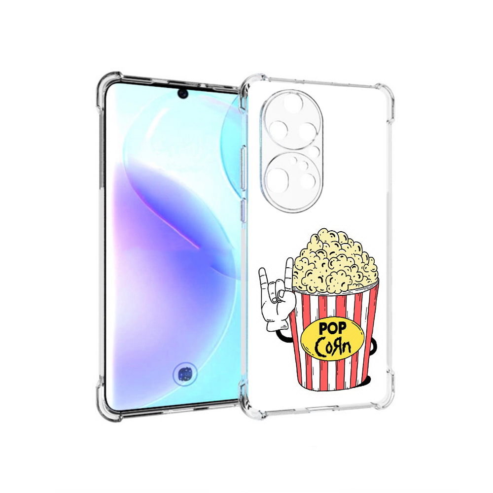 

Чехол MyPads Tocco для Huawei P50 Pro крутой попкорн, Прозрачный, Tocco