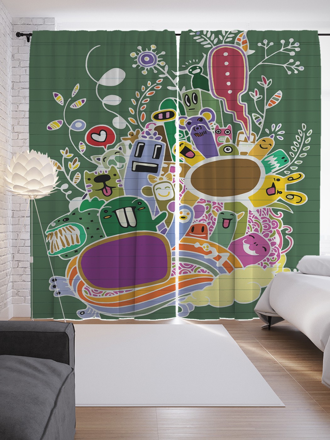 

Шторы JoyArty с фотопечатью "Компания инопланетян" из сатена, 290х265 см, Компания инопланетян