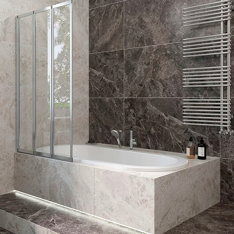 

Шторка на ванну Veconi Palau PL-73L 90x150 профиль хром, стекло прозрачное