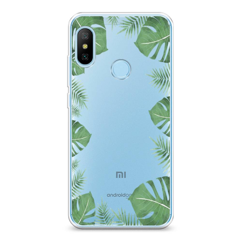 

Чехол Awog на Xiaomi A2 Lite/Redmi 6 Pro "Листья папоротника рамка", Разноцветный, 34050-8