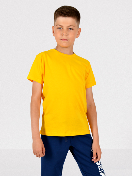 фото Футболка для мальчиков lideko kids п35-16-б цв. желтый р. 164