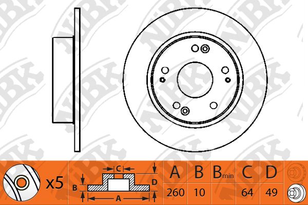 

Диск тормозной HONDA ACCORD 2.0-2.4 03- задний RN1203
