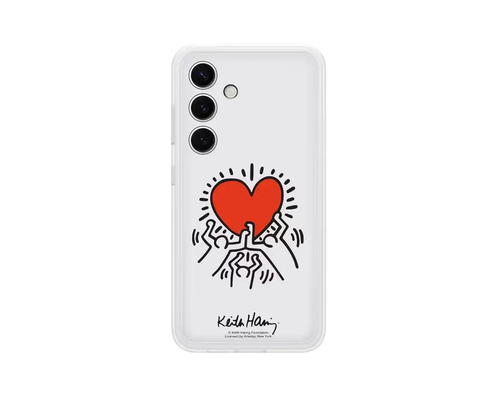 Чехол Samsung Flipsuit Case S24 белый (принт Keith Haring)