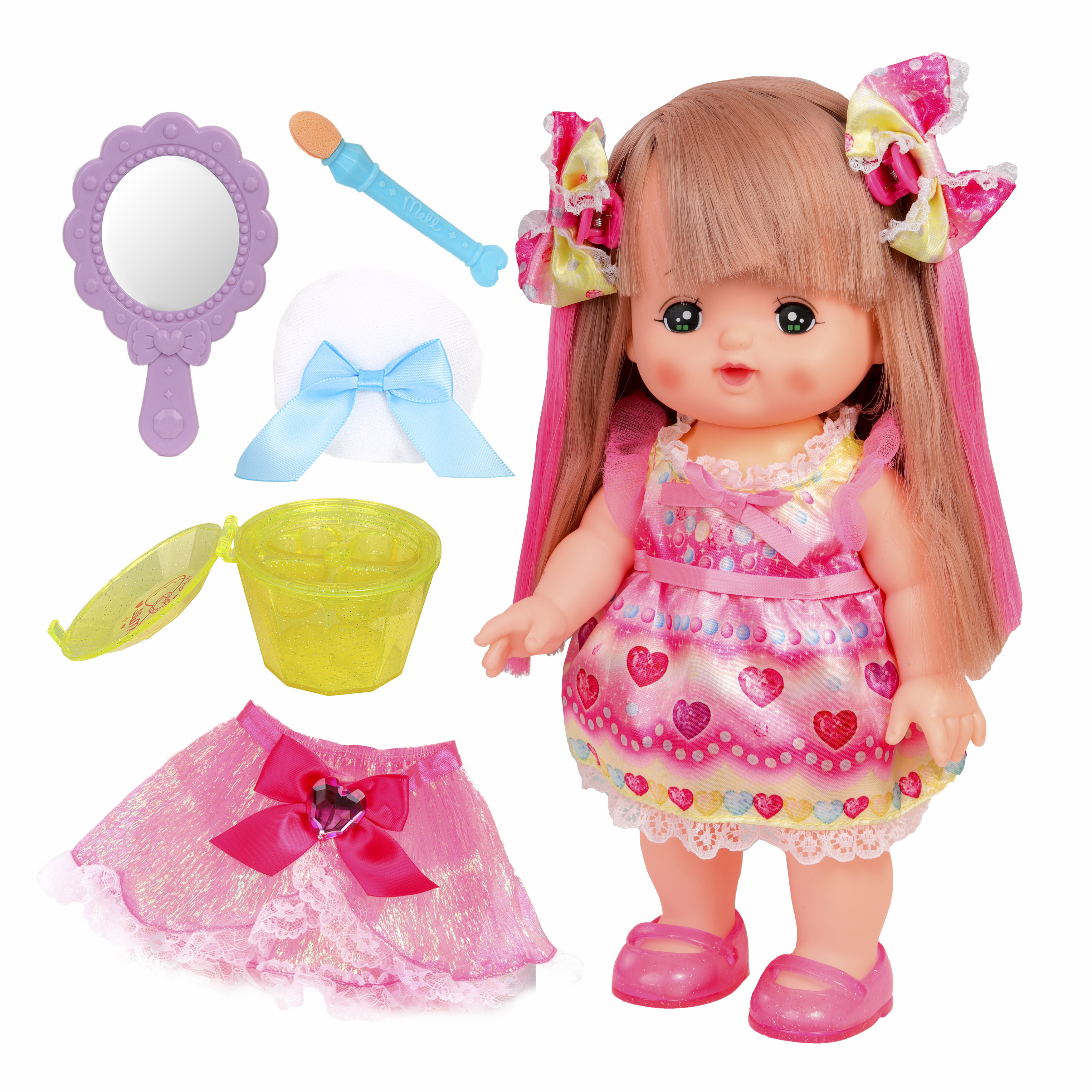 фото Игровой набор с куклой kawaii mell милая мелл "для макияжа", 26 см, меняет цвет волос