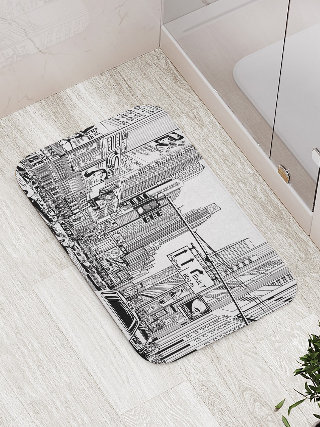 

Коврик противоскользящий для ванной, сауны, бассейна, 77х52 см bath_88558 JoyArty