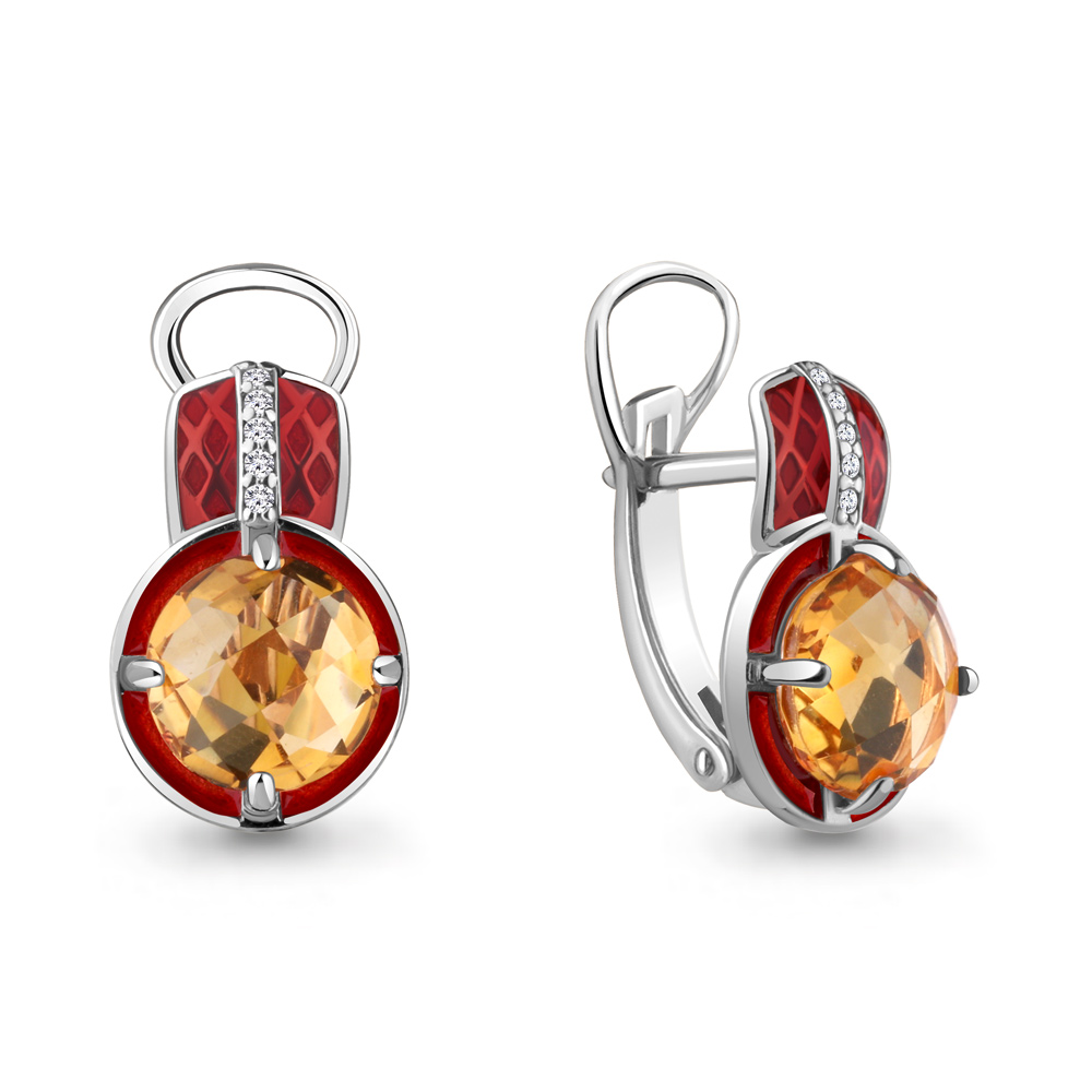 

Серьги из серебра с фианитом Aquamarine 4464206А_925_р, 4464206А_925_р